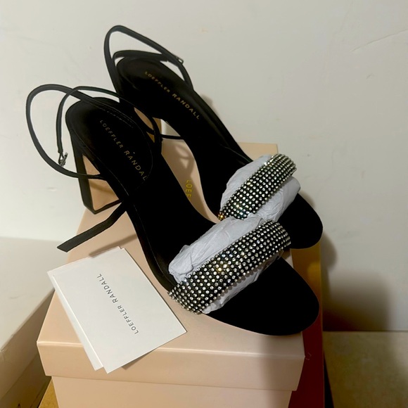 Sold! Loeffler Randall Shay Crystal-Embellished Suede Ankle-Strap Sandals - Picture 2 of 6